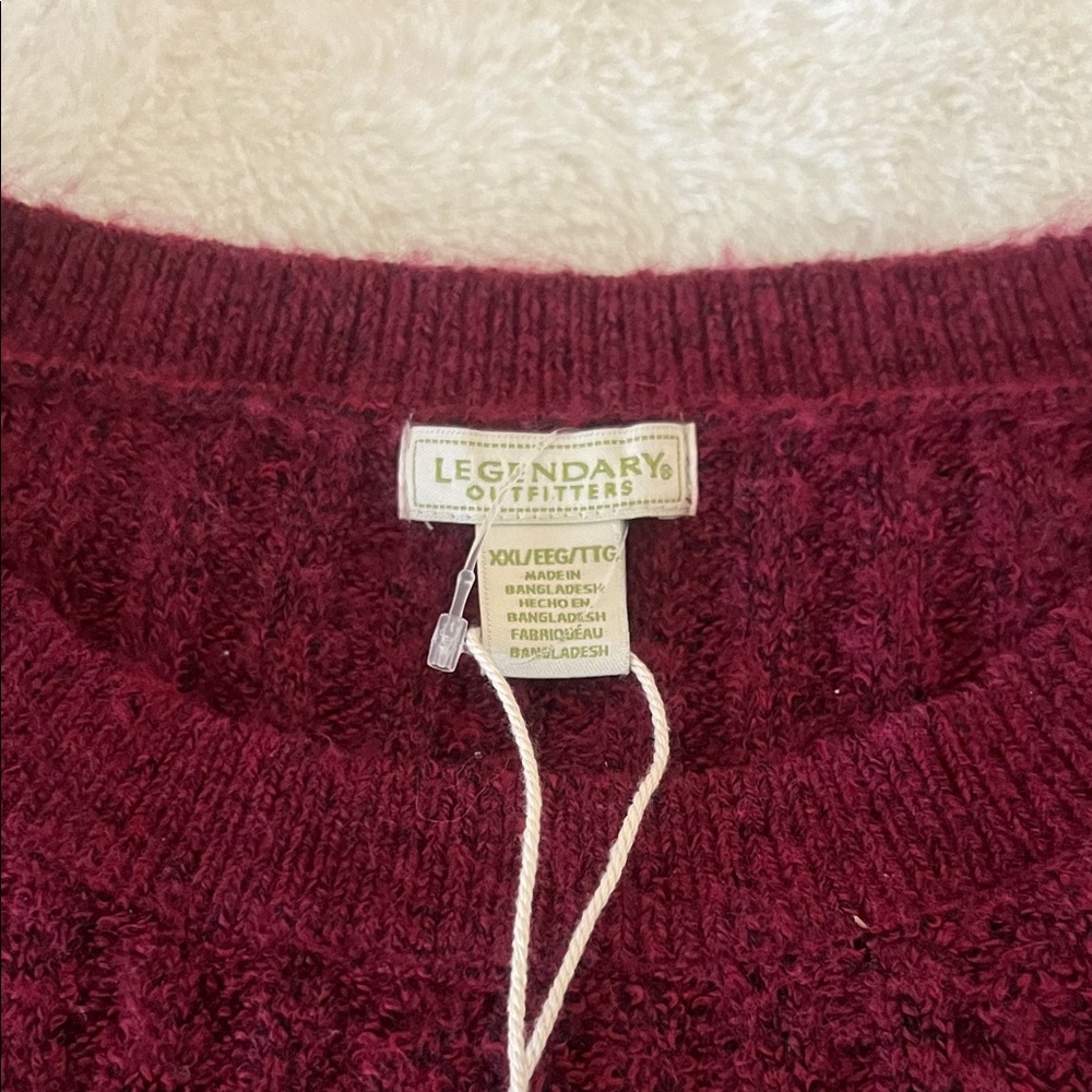 NWT Legendary Outfitters Women's Cozy Cable Knit Sweater,Garnet,Burgundy,SizeXXL - Picture 9 of 13